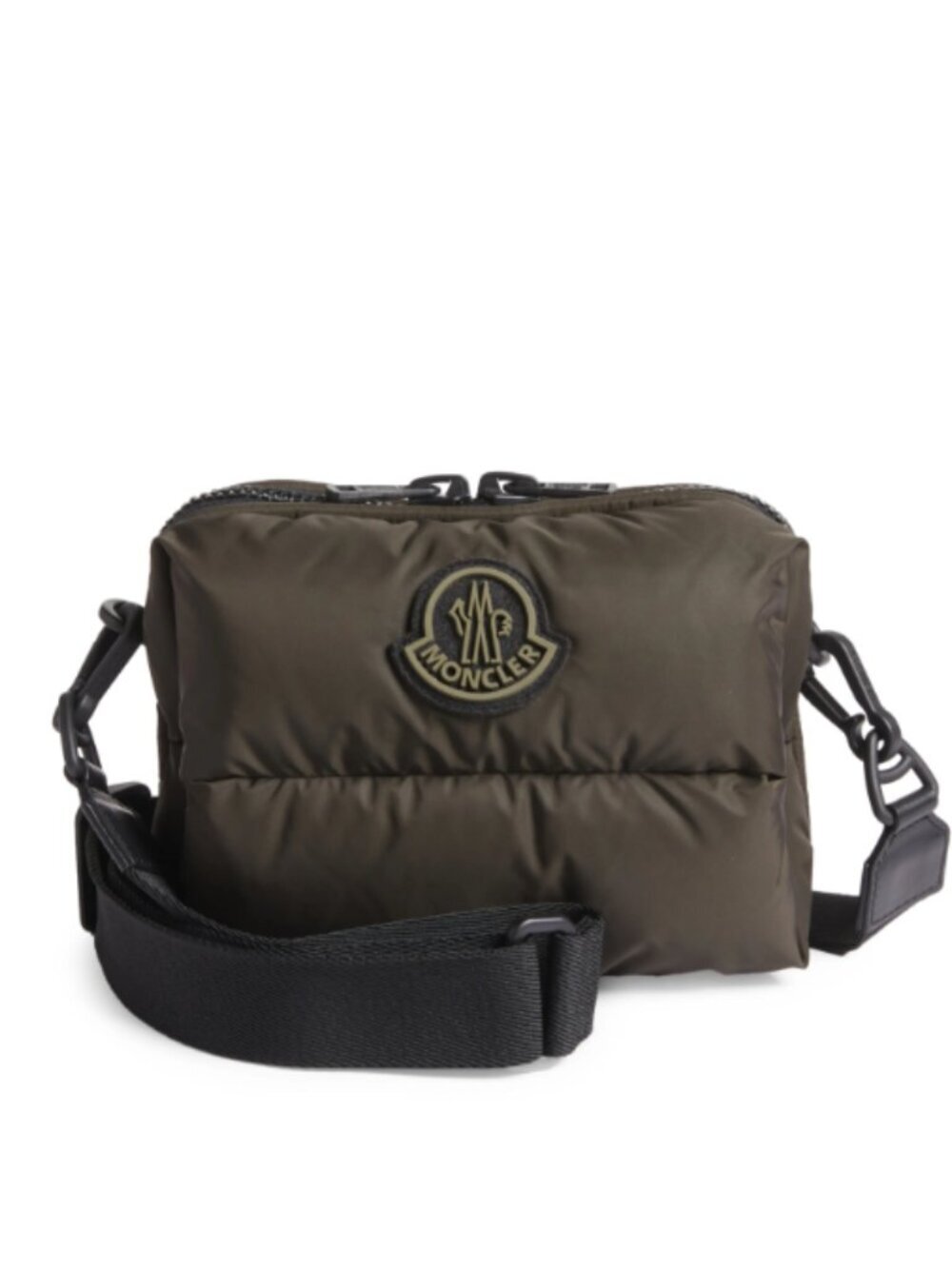 Moncler Legere Olive Logo Quilted Polyamide Messenger Crossbody Belt Bag NWT